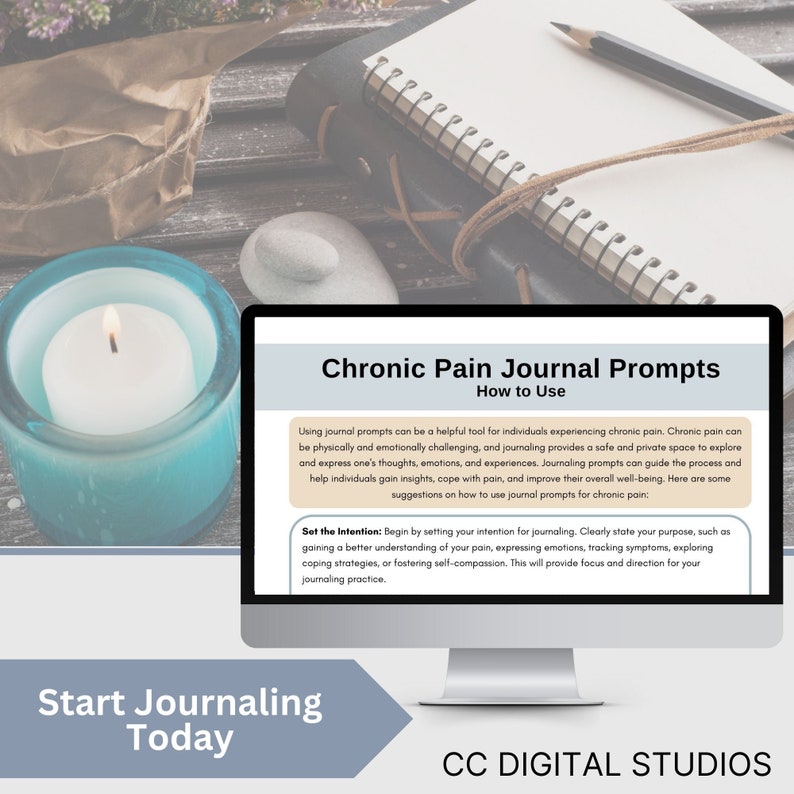 Example spread featuring self-advocacy and boundaries prompts that nudge users to plan appointments, communicate needs clearly, and celebrate small improvements without minimizing real limitations on high-pain days.