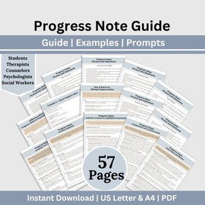 Mental Health Progress Note Guide: Prompts & Examples (Digital Download)