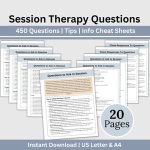 Therapy Questions Cheat Sheet for Counselors Open-Ended Questions & Conversation Starter, Suicidal Tendencies, Psychotherapy Reference Sheet