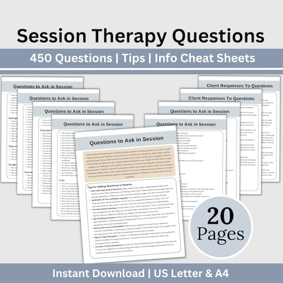 Therapy Questions Cheat Sheet: Counselor Conversation Starters (Digital Download)
