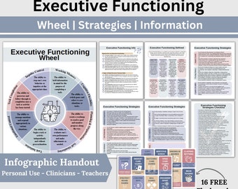 Schede di lavoro per la terapia cognitivo-comportamentale (CBT) per adulti con ADHD e funzionamento esecutivo, psicoterapia, risorse neurodivergenti, consulenza scolastica e schede di lavoro per la terapia