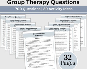 Group Therapy Questions & Activities: Counseling Conversation Starters (Digital Download)