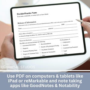 Release of Information (ROI) Form, designed specifically for mental health professionals.  Release of Information, Informed Consent, Mental Health ROI, Private Practice Paperwork, Therapy Tools, Therapy Consent Form, HIPAA Form