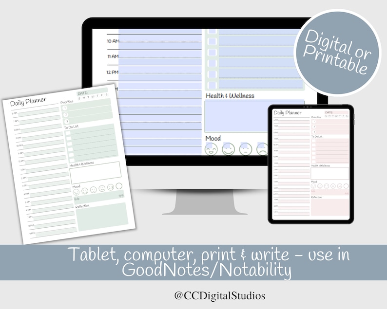 30 Minute Planner Printable, Simple Daily Planner, Time Blocking PDF ...