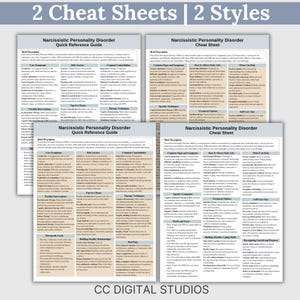 Narcissistic Personality Disorder Therapy Cheat Sheet, 2 IN 1 Psychoeducation for Client and Cheat Sheet for Counselors, Counseling Resource