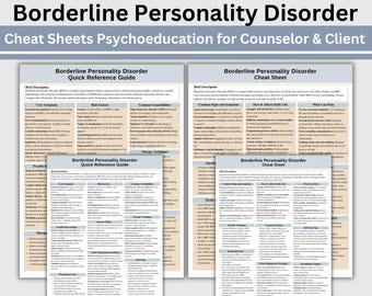 BPD Cheat Sheet: Psychoeducation for Counselors & Clients (Digital Download)