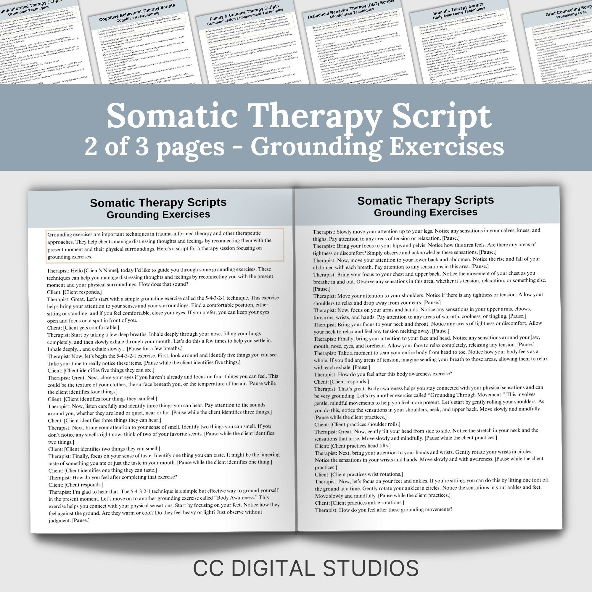 Therapy Scripts: 64 Detailed Counseling Office Cheat Sheets (digital ...