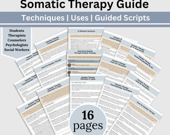 Somatic Therapy Cheat Sheets: Trauma Techniques & Guided Scripts (Digital Download)