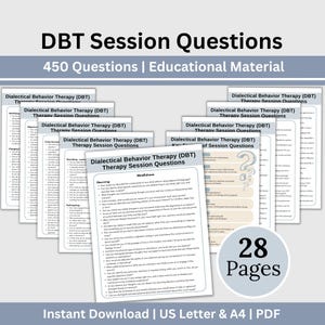 DBT-terapifrågor: Referensblad för rådgivning (digital nedladdning)