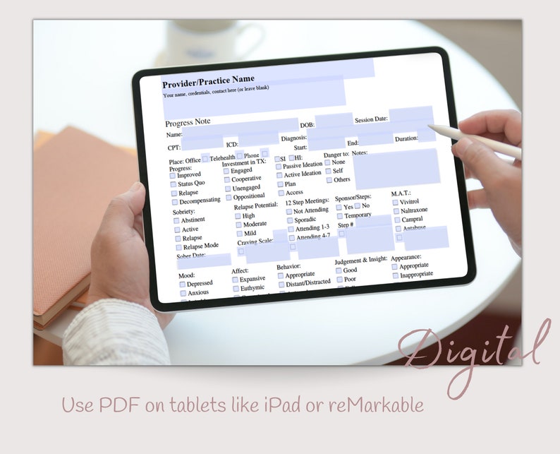 Addiction Counselor Progress Note, Client Progress Note Template ...