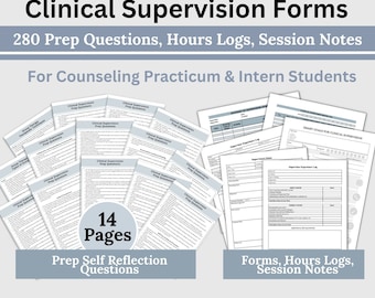 Counseling Supervision Forms: Hours Log, Session Notes (Google Docs, PDF)