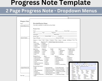 Plantilla de nota de progreso de terapia: Asesoramiento en salud mental (PDF rellenable)