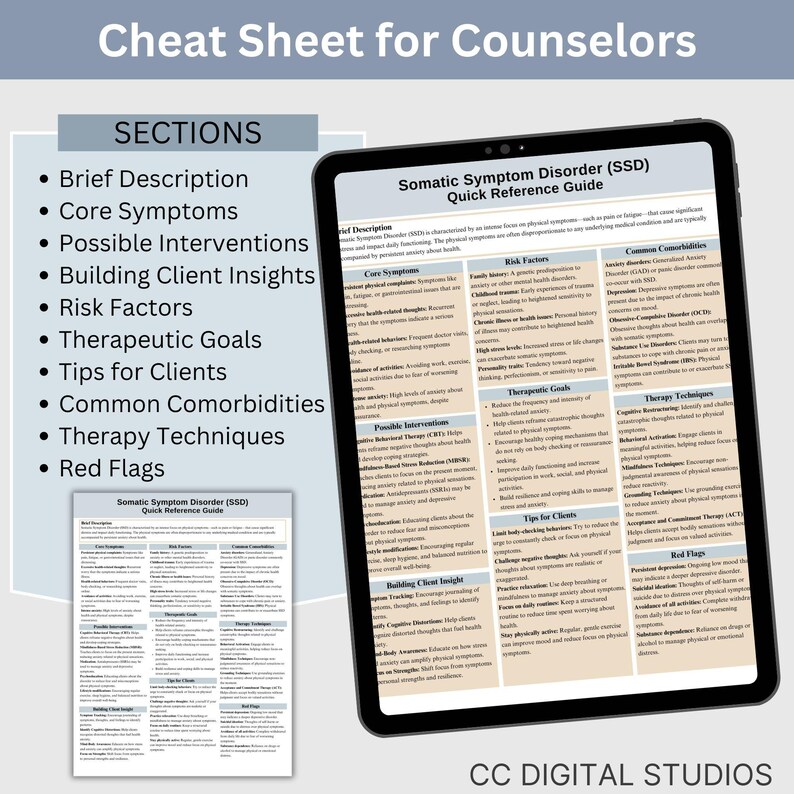 Somatic Tools.pdf Somatic Symptom Disorder Cheat Sheet: Counselor & Client ...