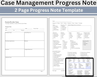 Case Management Progress Note Template: Social Worker & Counselor Forms (Digital Download)