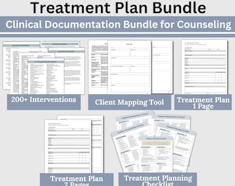 Ensemble de plans de traitement thérapeutiques : ressources de counseling et notes (PDF à remplir, lettre US Letter/A4)