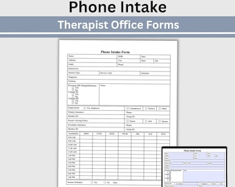 Mental Health Client Phone Intake Form: Counseling Template (Fillable PDF)