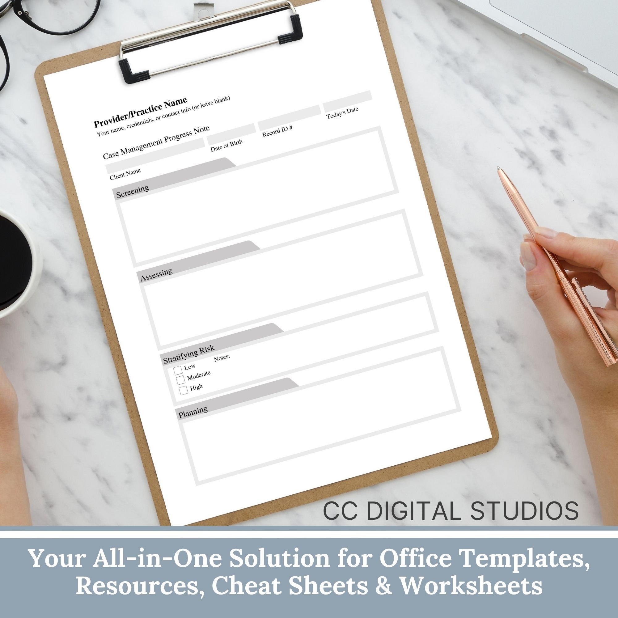 Case Management Progress Note Template: Fillable PDF for Social Workers ...