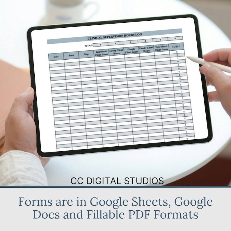 Counseling Supervision Forms: Hours Log, Session Notes (google Docs ...