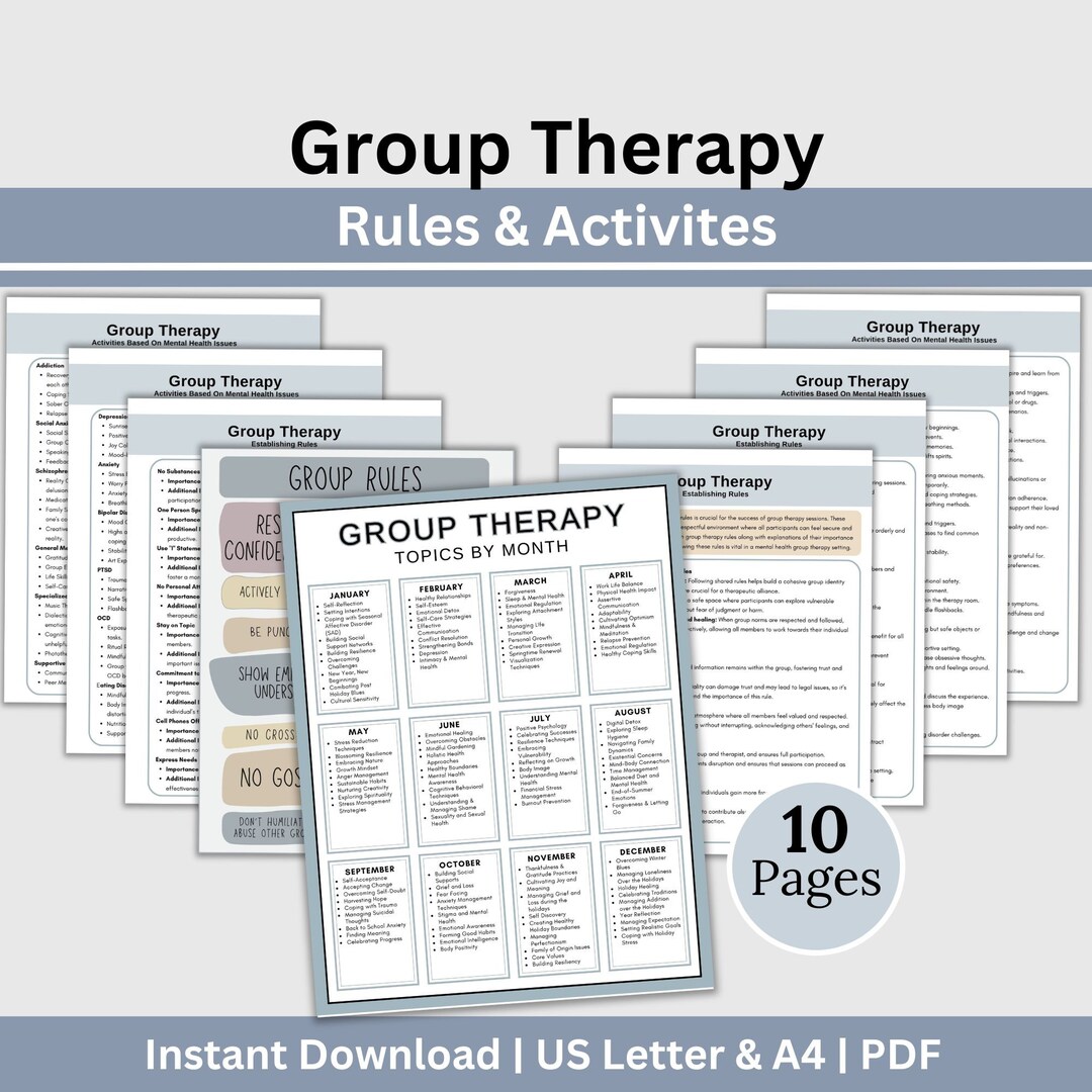 Mental Health Group Therapy Activity Ideas Therapist Tools digital 
