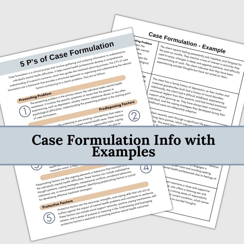5 P's Risk Formulation 5 P's Case Formulation Worksheets: Mental Health Client Map (digital ...