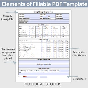 Group Therapy Progress Note - a fillable PDF, your go-to therapist office template for streamlined therapy notes. Enhance your psychotherapy group sessions with this efficient tool, offering customizable progress note tracking.