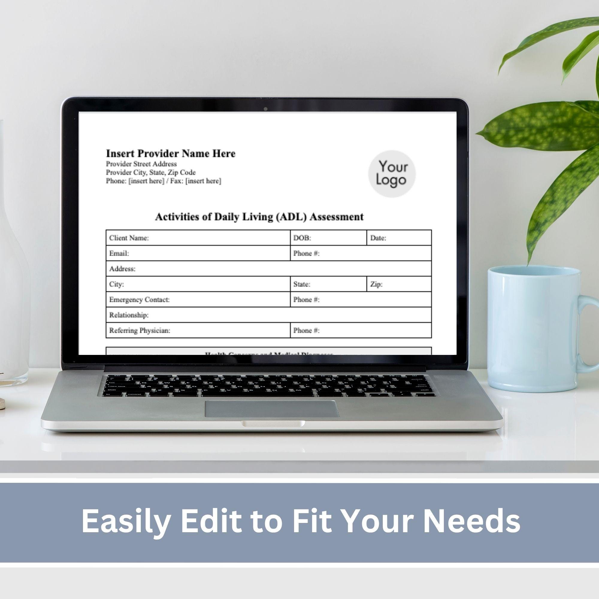 ADL Assessment Checklist: Occupational Therapy Worksheet (editable ...