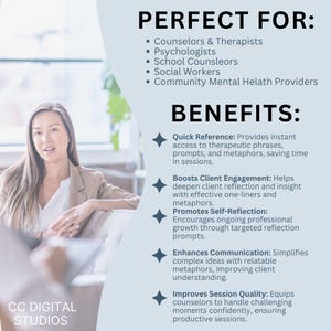 Therapist One-Liners, Reflection Prompts, and Metaphors cheat sheet.Therapist One Liners Mental Health Cheat Sheets, Counseling Tools, Reflection Prompts, Therapy Prompts, Therapy Phrases, Therapy Questions