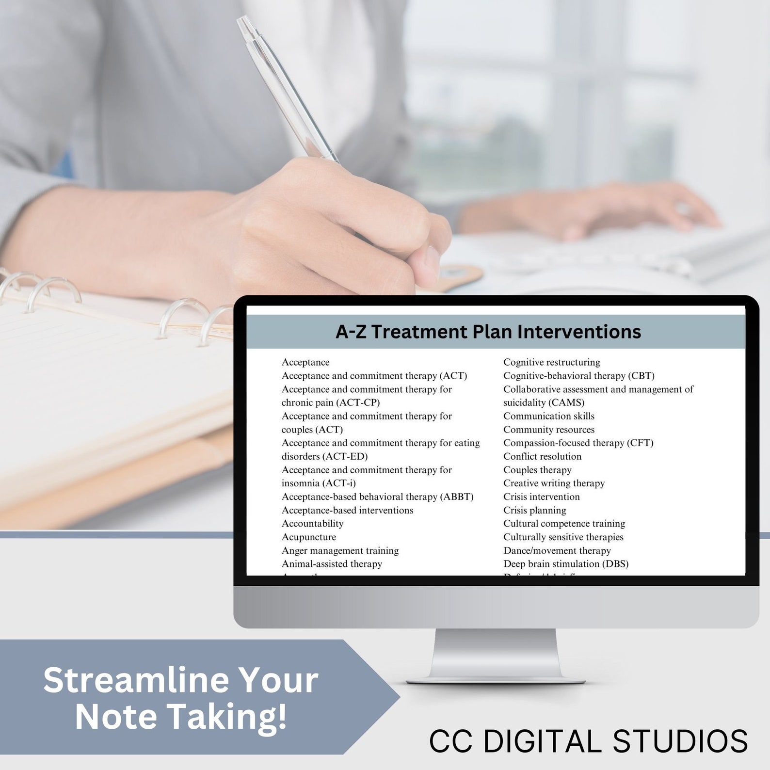 Therapy Interventions List: Treatment Planning Cheat Sheet (digital ...