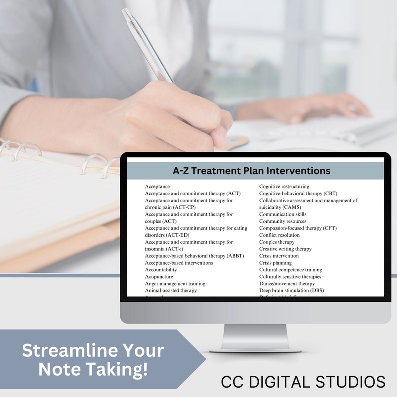 Therapy Interventions List: Treatment Planning Cheat Sheet (digital ...