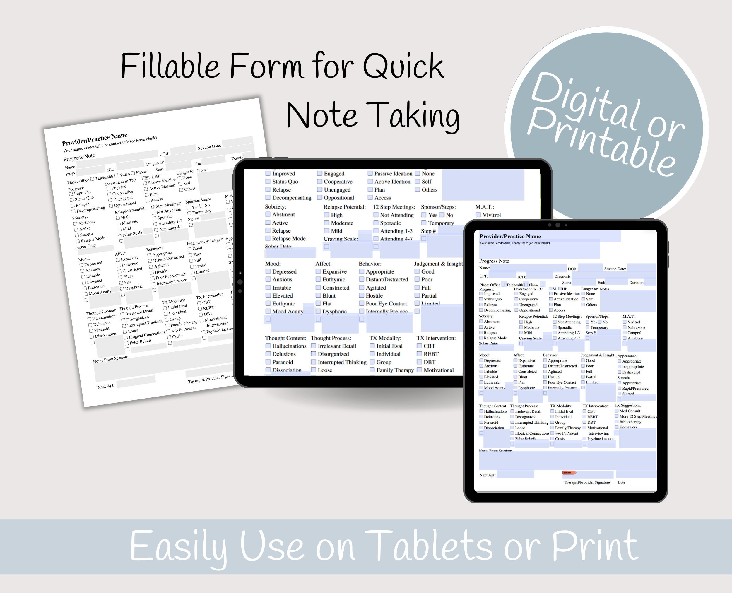 Addiction Counselor Progress Note, Client Progress Note Template ...