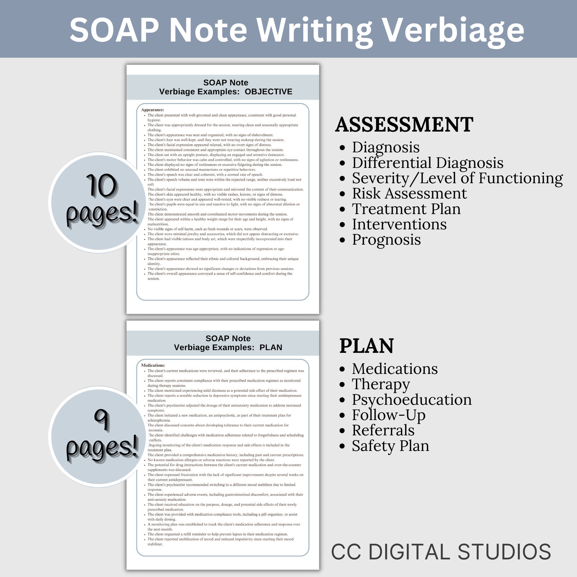SOAP Note Guide: Mental Health Documentation & Prompts (50 Pages ...