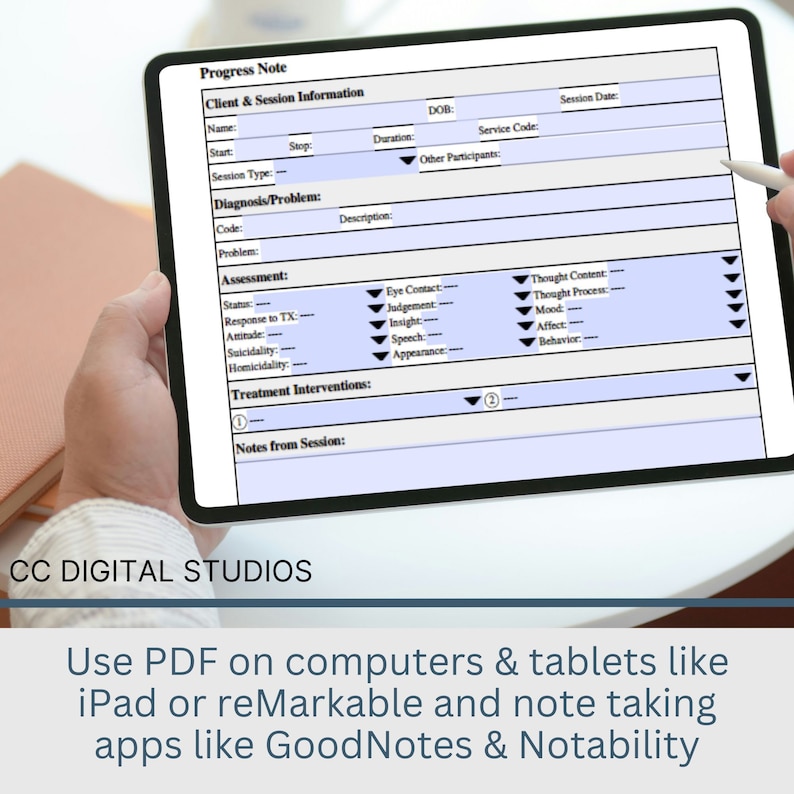 Convenient 1 page progress note template designed specially for Mental Health Counselors and Therapists. User-friendly template, crafted to streamline your therapy session notes and psychotherapy documentation.