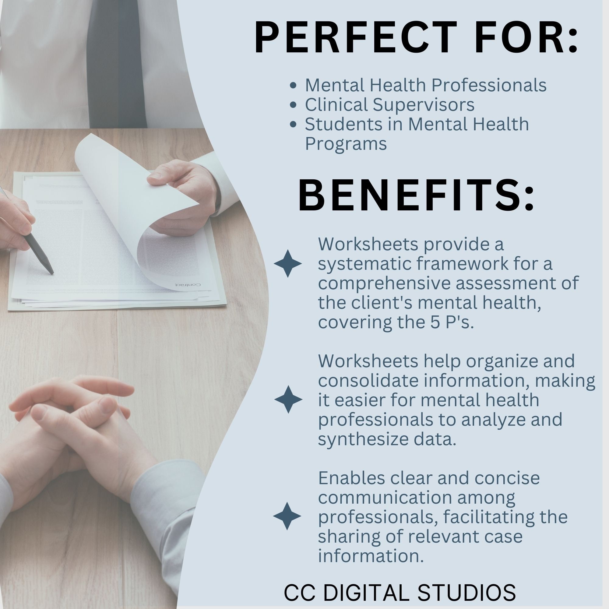 5 P's Case Formulation Worksheets: Mental Health Client Map (digital ...