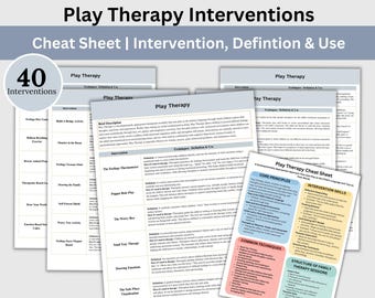 Play Therapy Interventions Cheat Sheet: Mental Health Techniques (PDF Download)