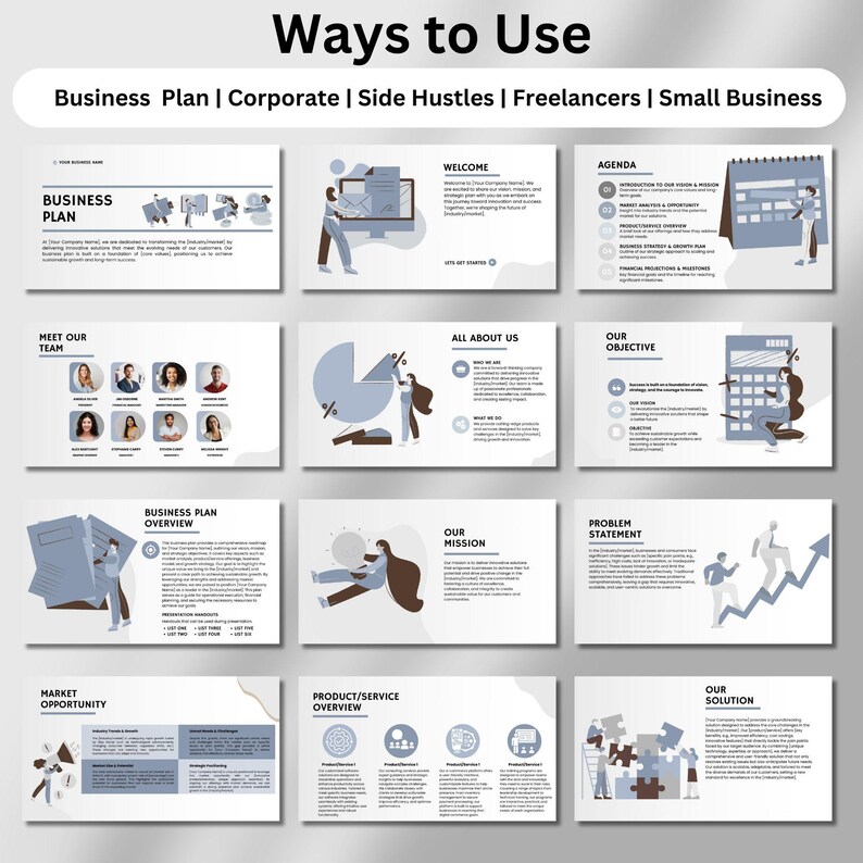 Business Plan Pitch Deck, 28 Canva Presentation Slides (digital ...