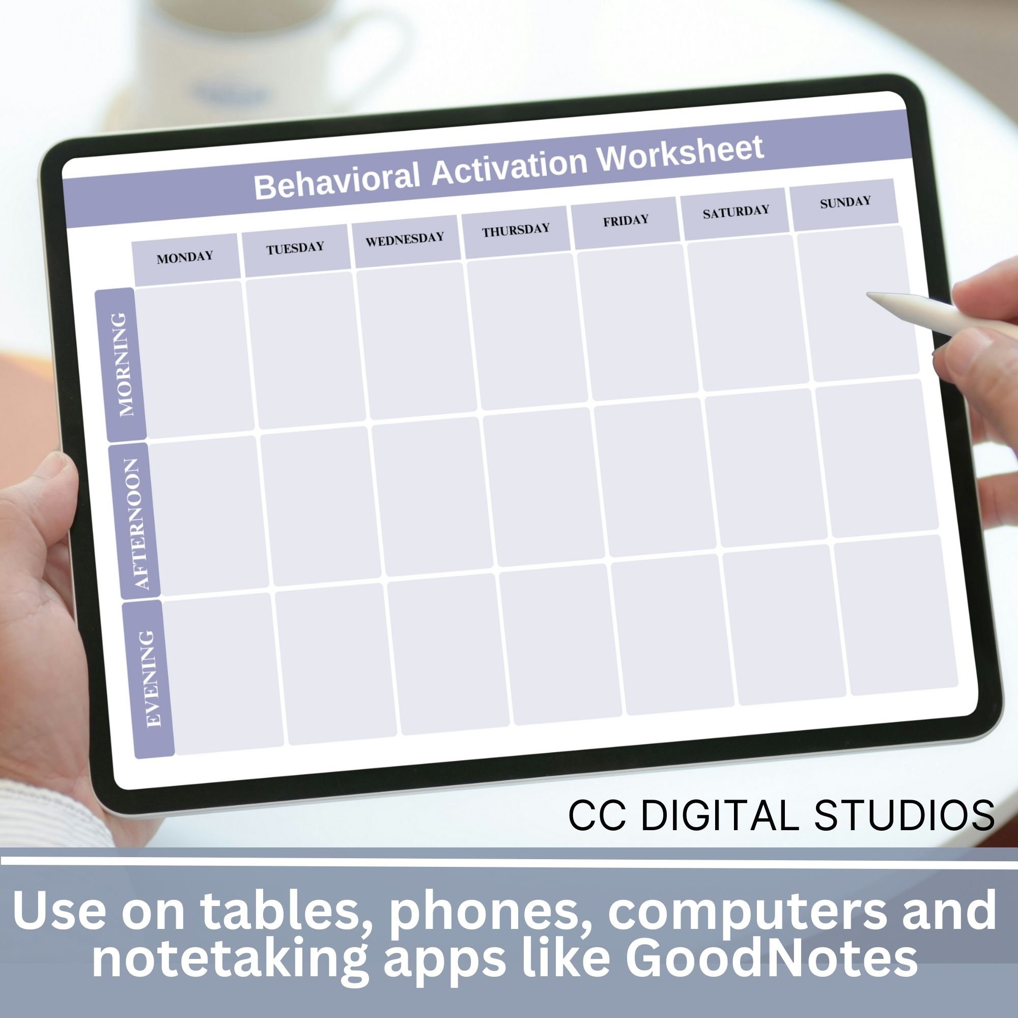CBT Behavioral Activation Worksheet: Daily Activity Planner (digital ...