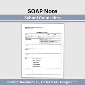 SOAP Note Template for School Counselors (Google Doc)
