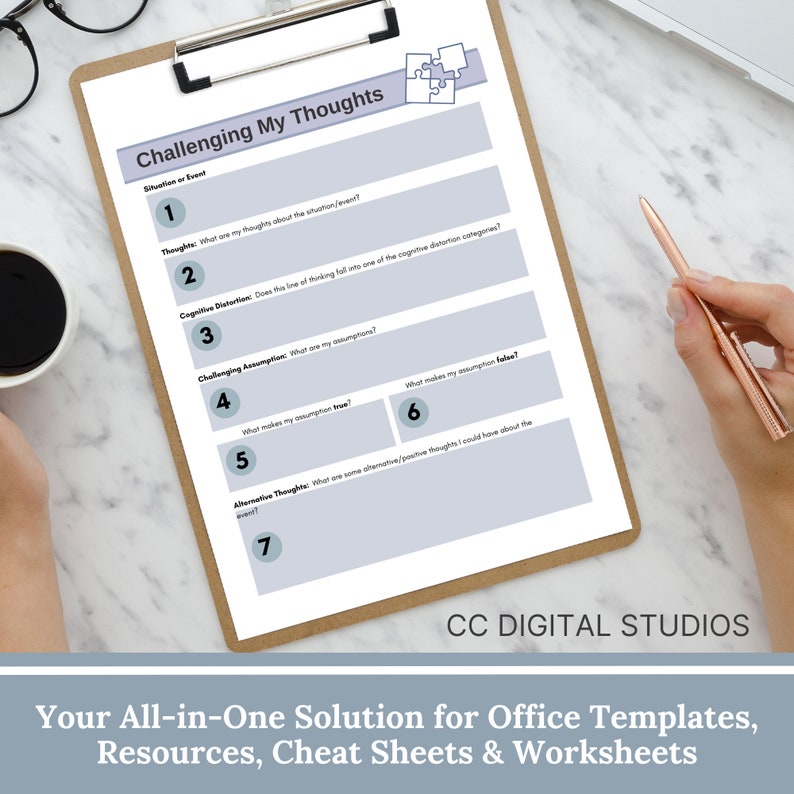 cognitive distortion therapy worksheets are designed to help you gain insight into and challenge your thinking patterns.  Crafted to guide you through the process of identifying and addressing specific cognitive distortions