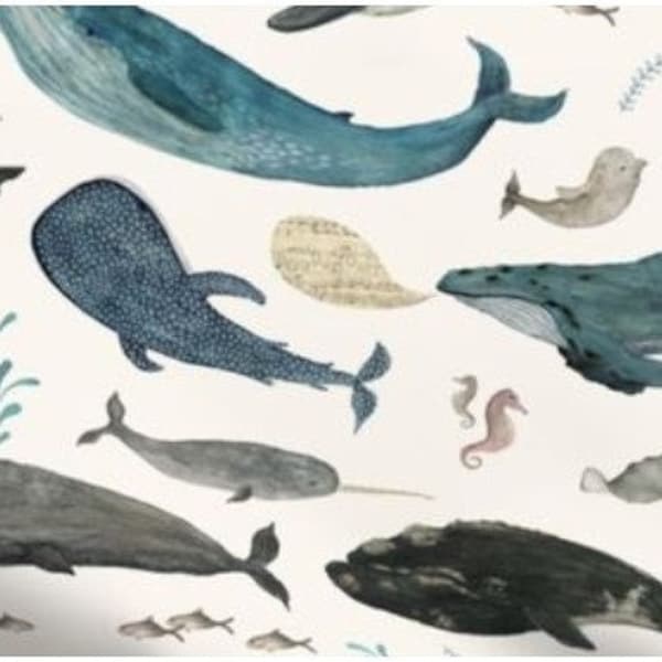 Wal Baby Swaddle + Band oder Mütze, Aquarell Wale Baby Decke, Unter dem Meer, Nautik Baby, Ozean Baby Kleidung, Unter dem Meer