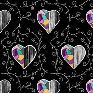 Fascia per neonati Goth con fascia o berretto con risvolto, a righe bianche e nere con cuori patchwork Sally Rag Doll, morbida maglia morbida, set scheletro NBC