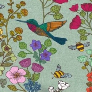Copertina per neonati a forma di farfalla, fascia floreale con colibrì + cappello o fascia, giardino fiorito cineserie, piante botaniche, impollinatori, copertina per neonati con motivo natura,