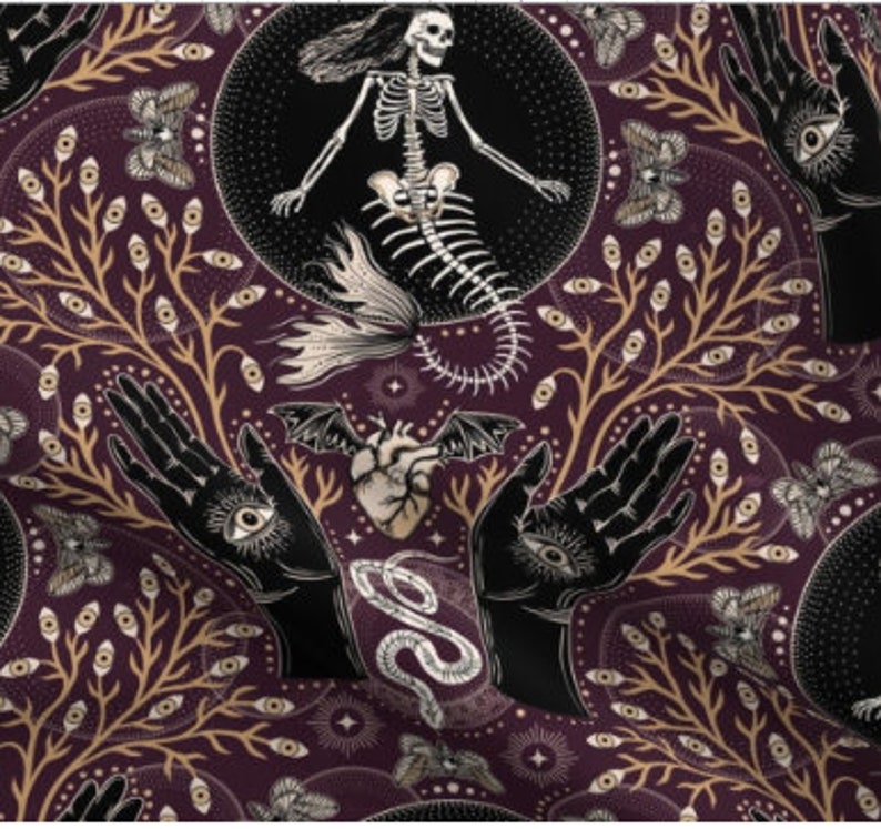 Goth Baby Blanket Mermaid Skeleton Botanicals Swaddle Hat Etsy