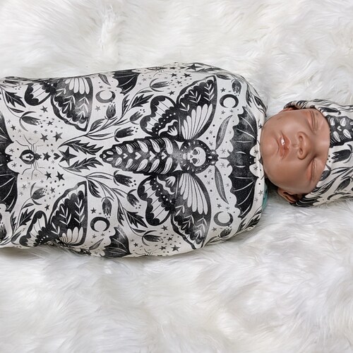 Skull Baby Blanket Set Ocean Tones Swaddle Matching Hat or Etsy