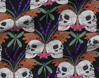 Skull Baby Swaddle Blanket, Goth Nursery Decor, Matching Hat or Headband