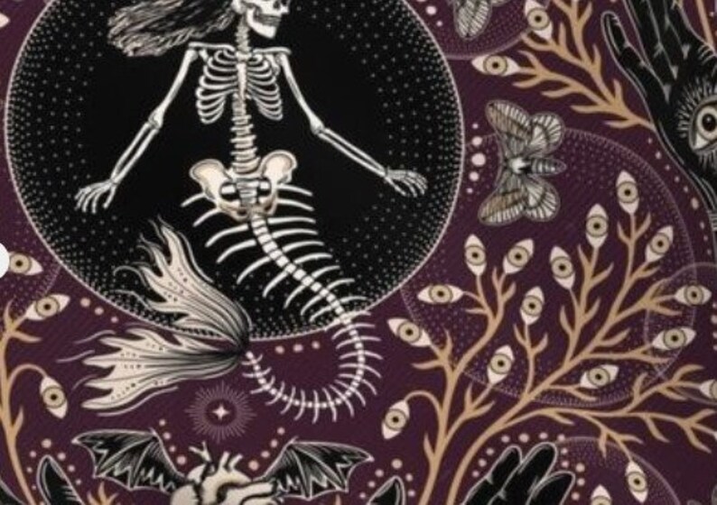 Goth Baby Blanket Mermaid Skeleton Botanicals Swaddle Hat Etsy