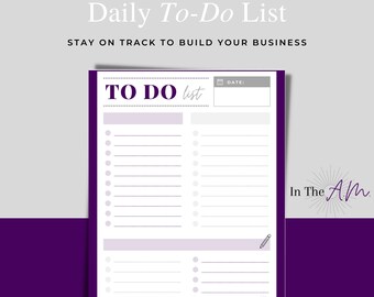 Daily To-Do List Digital Download
