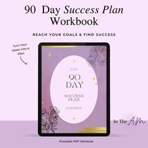 Instant Download Goal Setting Planner 90-Day Success Plan Workbook for Goal Setting