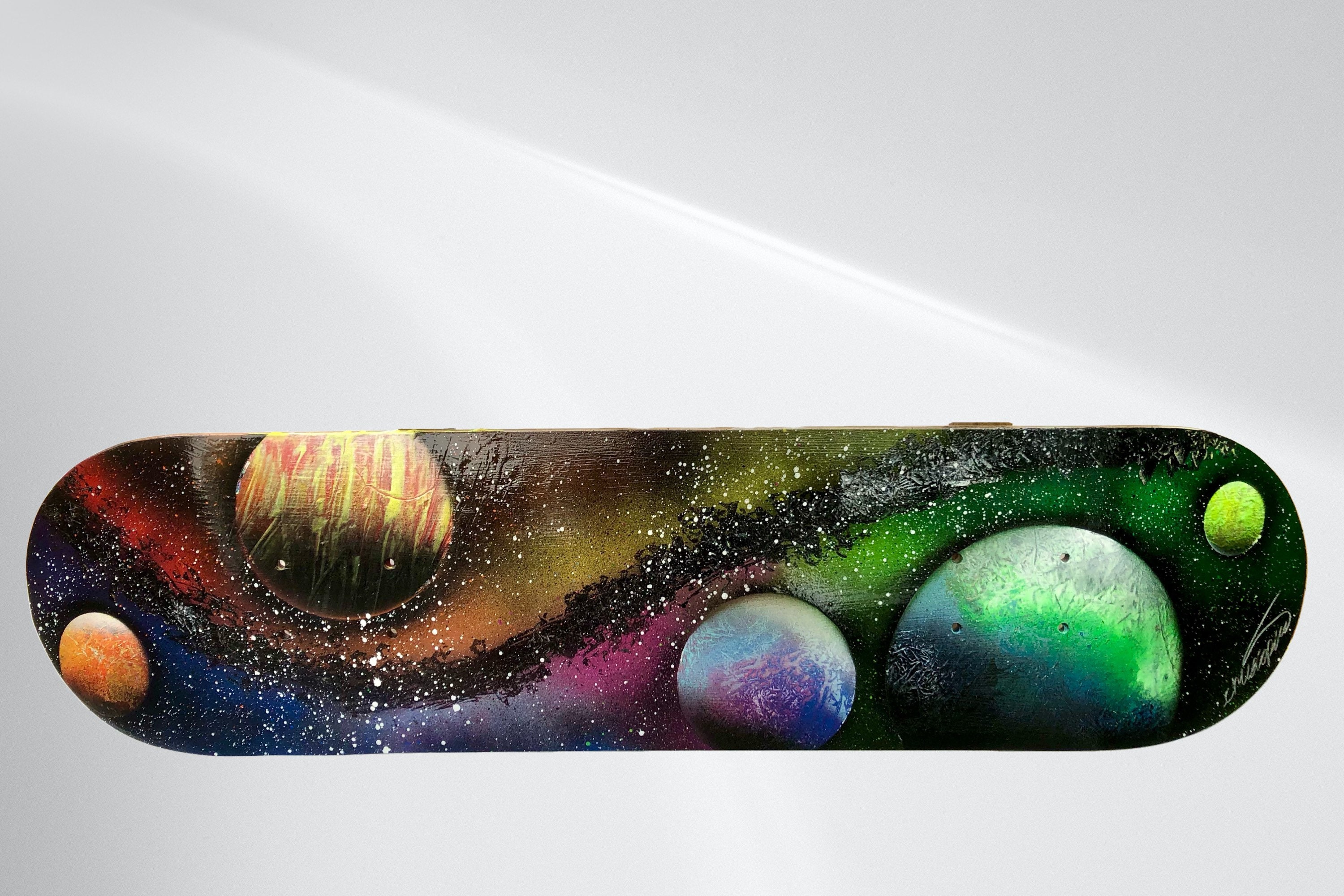 Trippy Skateboard Deck Custom Galaxy Painting Etsy
