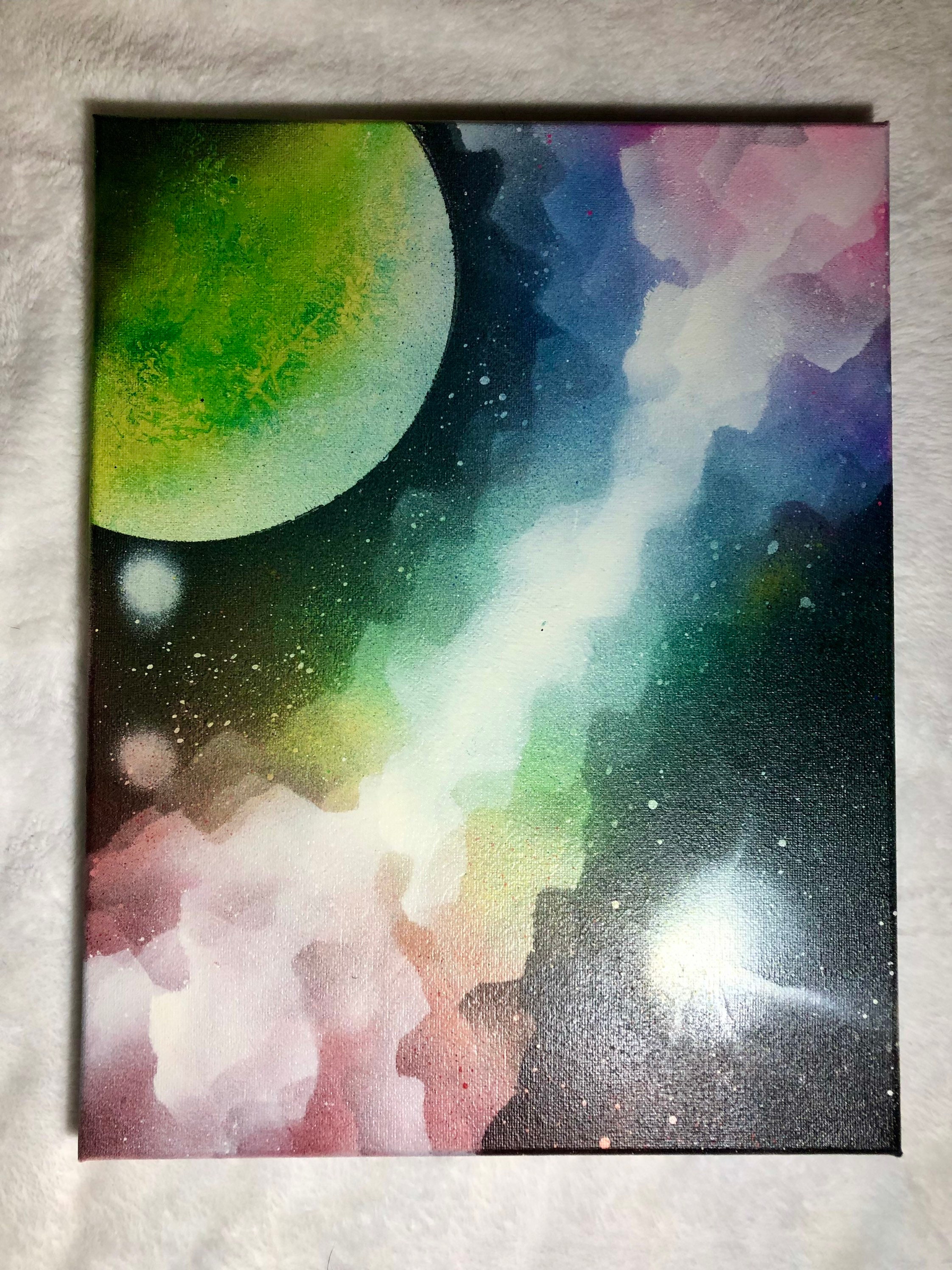 Spray Paint Galaxy On Canvas Etsy
