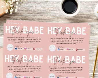 Printable Thank You Cards Business Template Etsy Small Business Thank You For Your Purchase Editable Customer Packaging Insert Note Canva